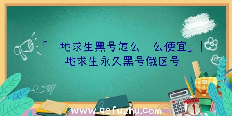 「绝地求生黑号怎么这么便宜」|绝地求生永久黑号俄区号